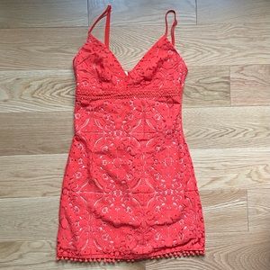 Orange lace dress